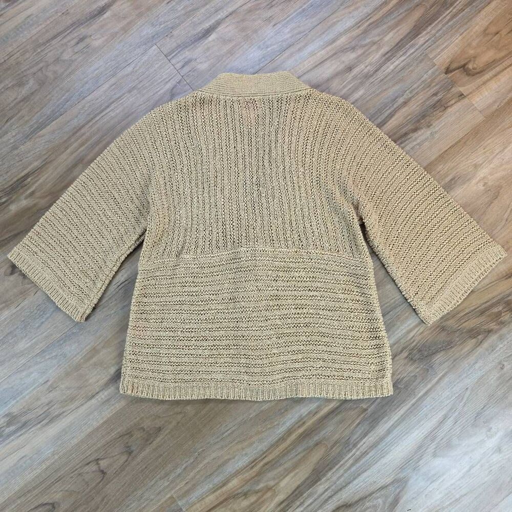 Ruby Rd Tan Knit Single Button Cardigan Sweater L… - image 2